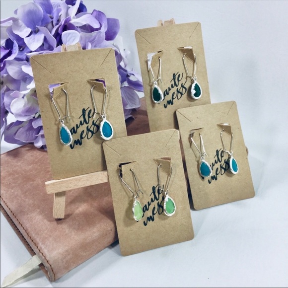 FASHIONABLE GEMSTONE DROP EARRING - Picture 1 of 4